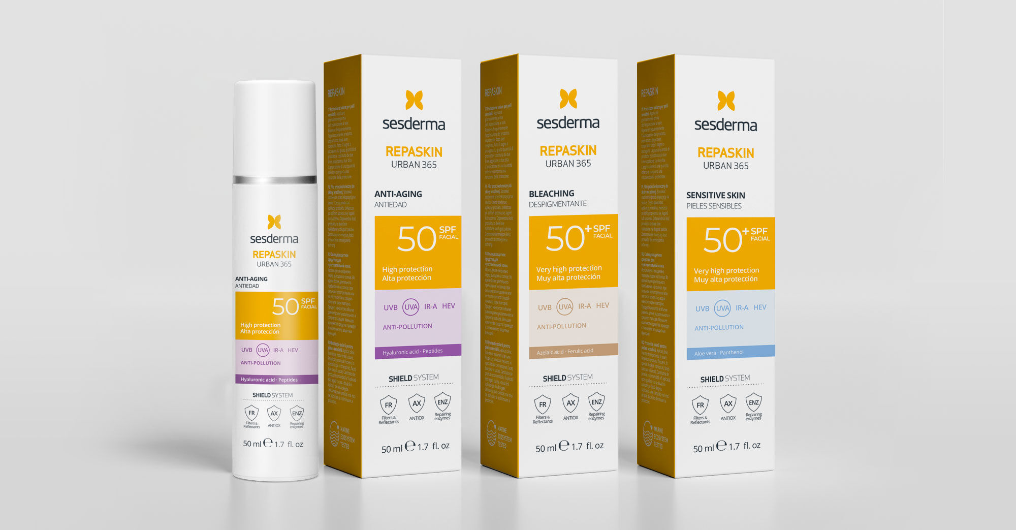 Imagen con productos repaskin urban en sus cajas