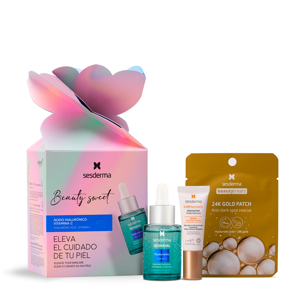 Imagen pack beauty sweet hialurónico con productos a su lado