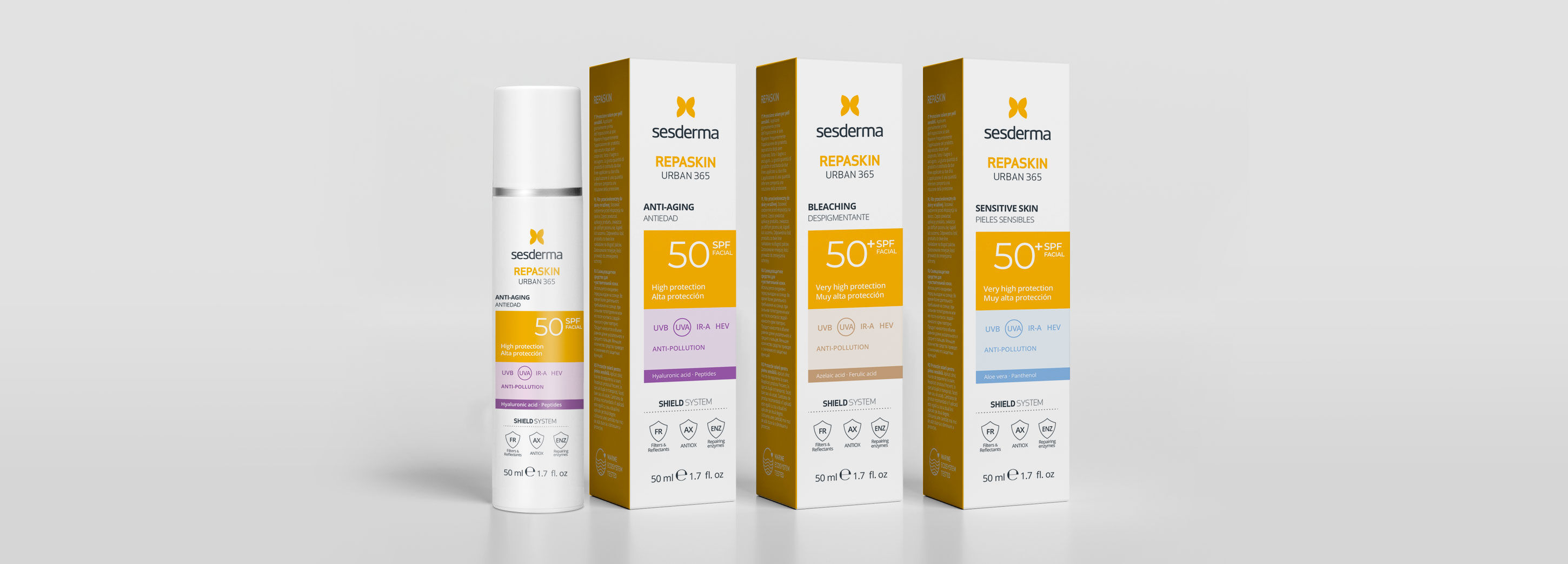 Imagen con productos repaskin urban en sus cajas