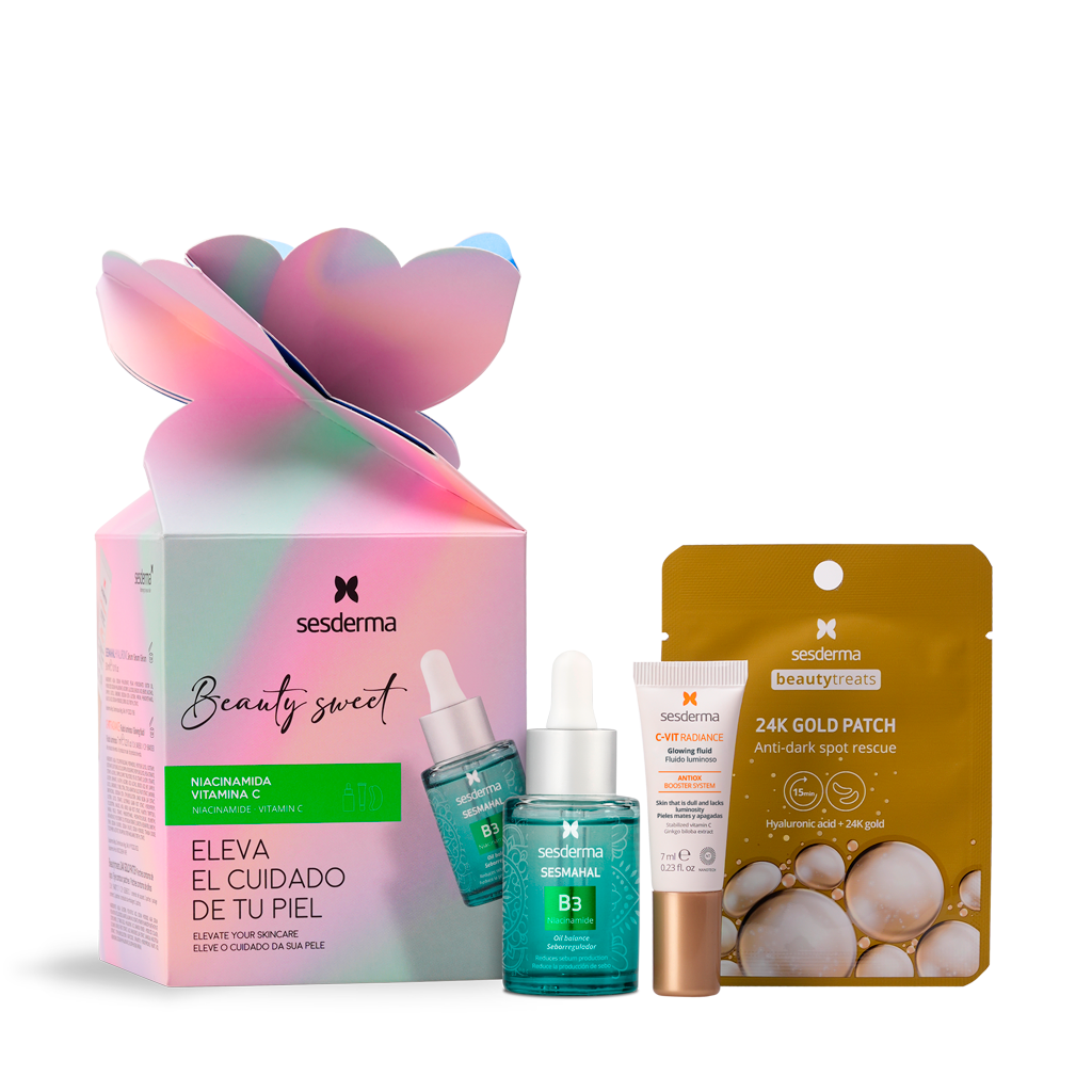 Imagen pack beauty sweet niacinamida con productos a su lado