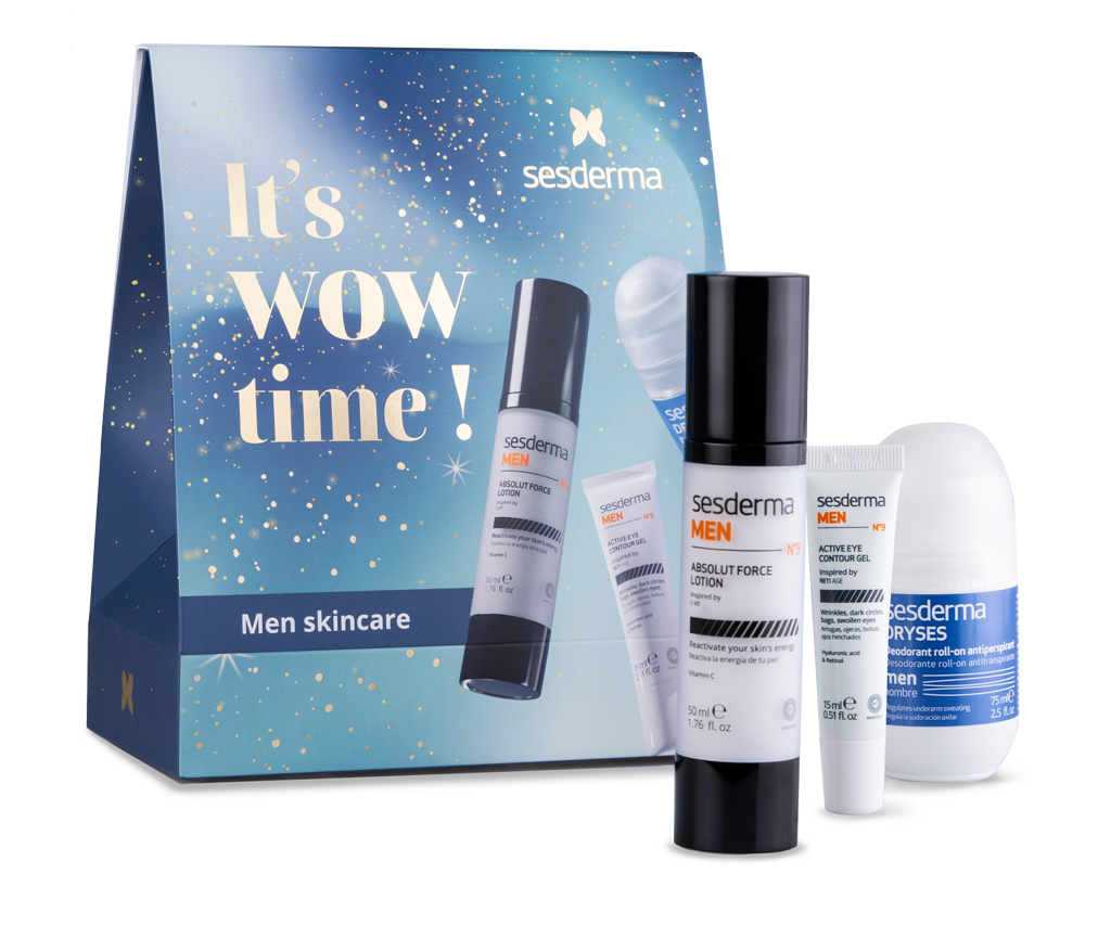 Imagen pack navidad hombre con productos afuera