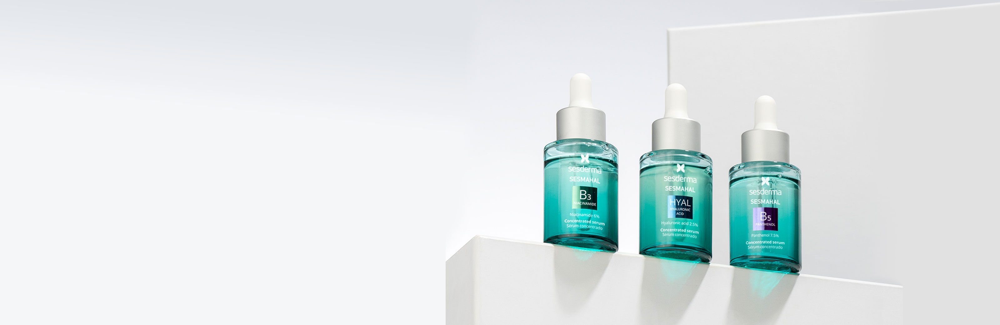 Imagen tres productos sérums linea Sesmahal
