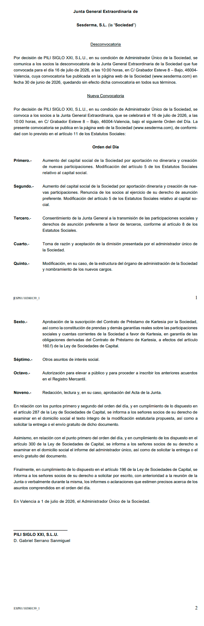 Imagen junta accionistas Junta de accionistas