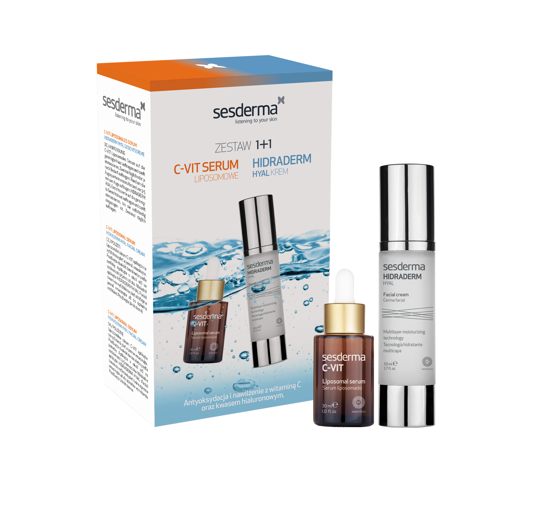 ZESTAW HIDRADERM HYAL KREM + C-VIT SERUM